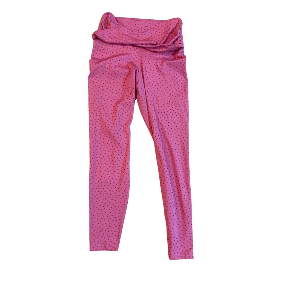 Nike Dri-Fit Women's Leggings Medium Pink Polka Dot Stretch Athletic Yoga Pants‎